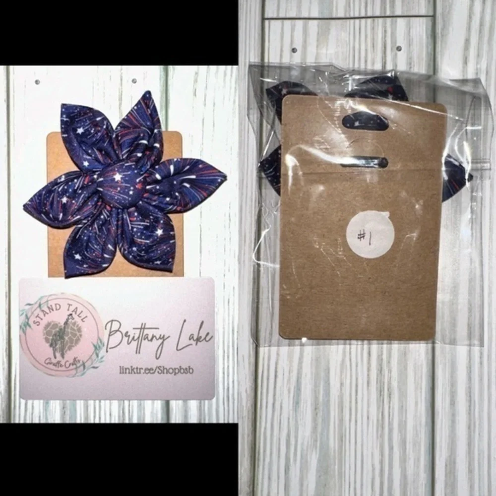 2/$10 Fireworks blue dog flower over the collar accessory 3” size new #1